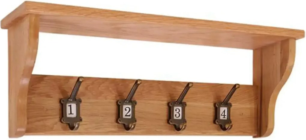 Drevený vešiak na stenu, 68x15x25 cm
