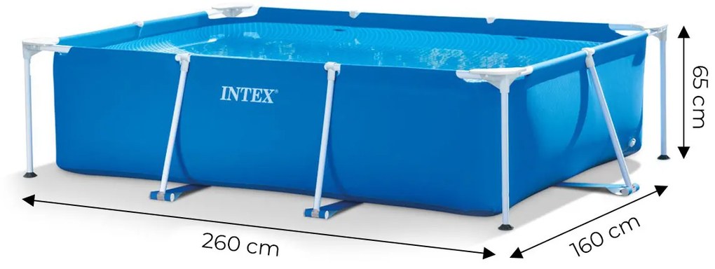 Intex Veľký rámový záhradný bazén obdĺžnikového tvaru, 2,6 x 1,6 m