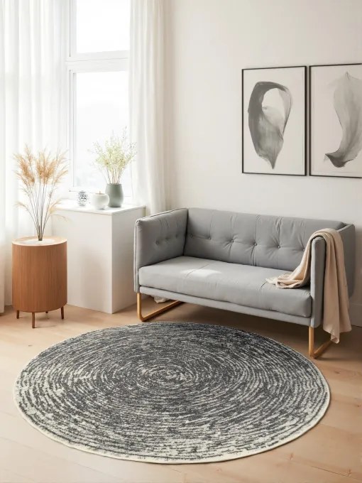 Koberec Hanse Home Gloria Cavallo krémový / sivý kruh