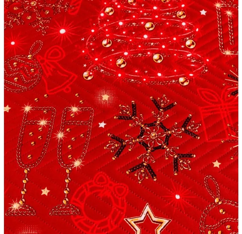 Prehoz na posteľ CHRISTMAS MAGIC, červený Rozmer: 220 x 240 cm