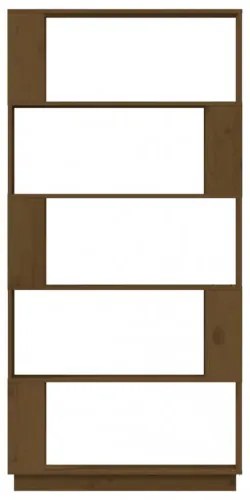 vidaXL Knižnica/deliaca stena hnedá 80x25x163,5 cm masívna borovica-