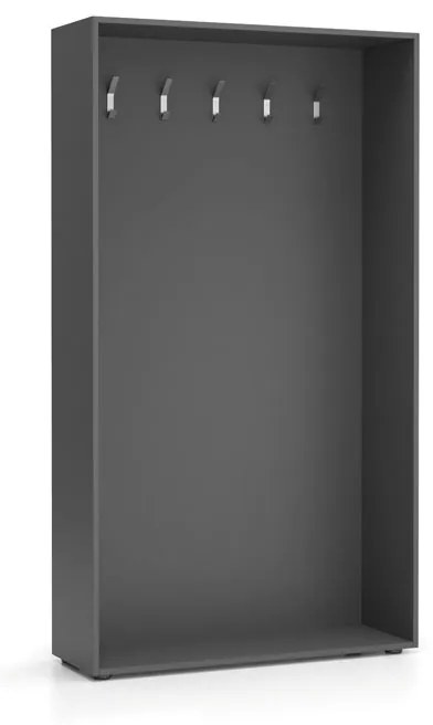 Šatníková stena BORDER, 5 háčikov, grafitová