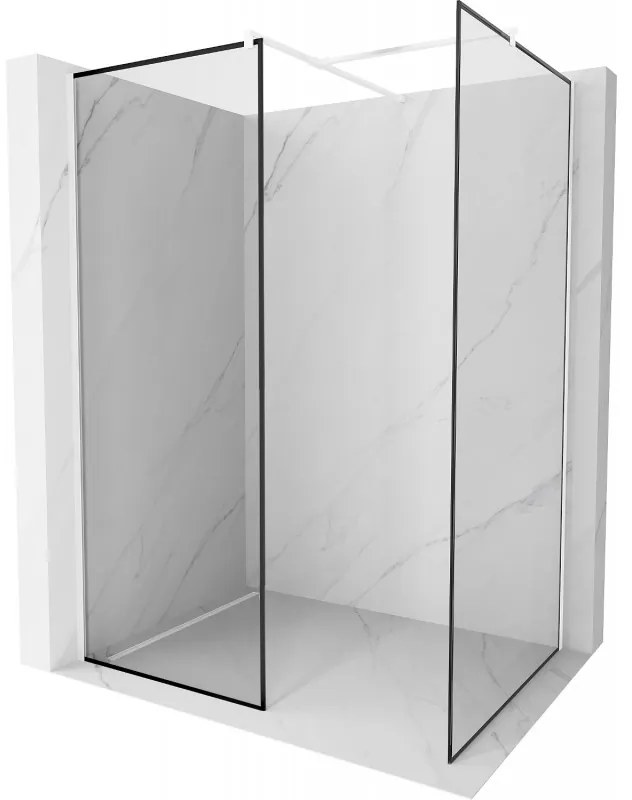 Mexen Kioto sprchová stena Walk-in 160 x 70 cm, čierny vzor, biela - 800-160-202-20-70-070