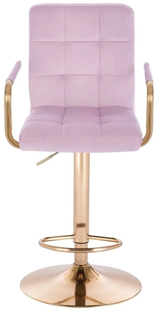 LuxuryForm DESIGN Barová stolička VERONA GOLD VELUR na zlatom tanieri - levanduľa