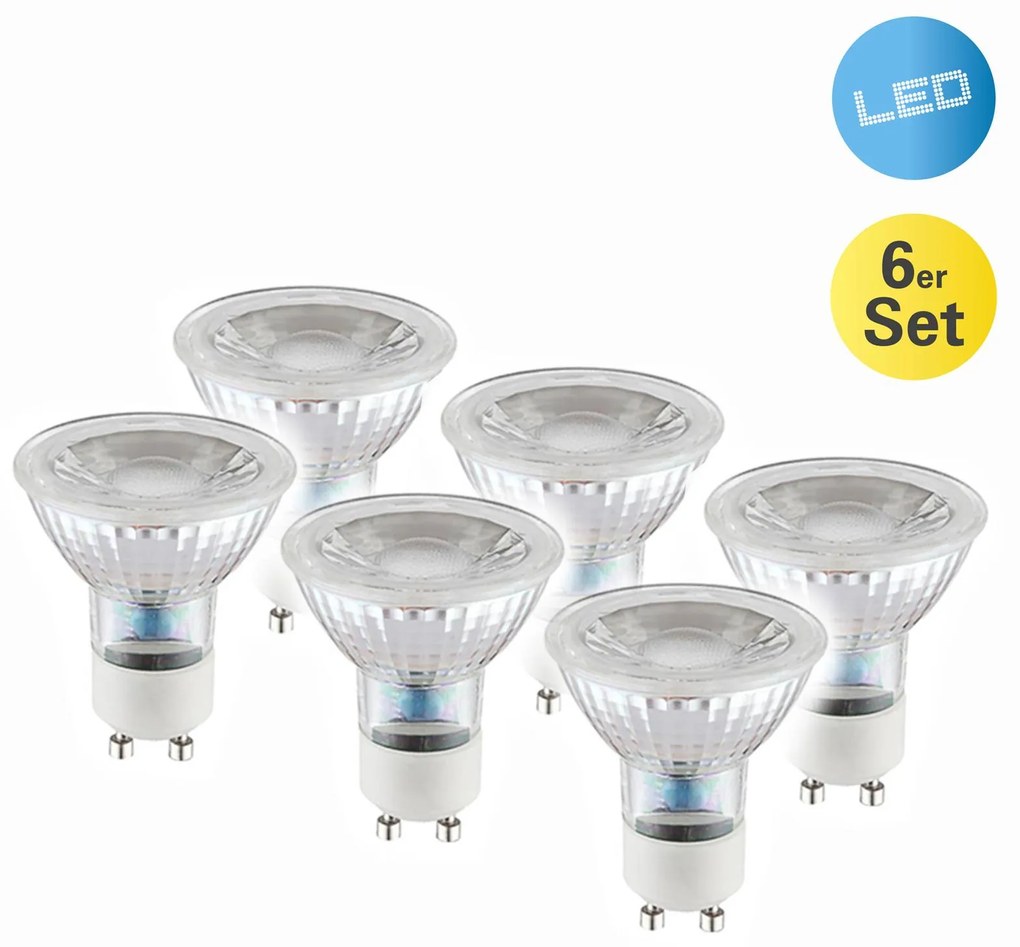 LED reflektor GU10 4,6W 450lm teplá biela 6 kusov