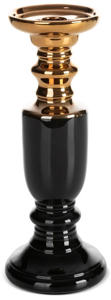 KERAMICKÝ SVIETNIK LARI 10X10X26 CM ČIERNA