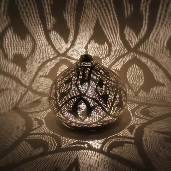 Stolová strieborná lampa Qahira D33