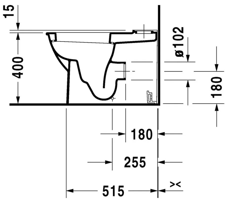 Duravit Darling New - Stojace kombi WC, 630x370 mm, biela 2138090000