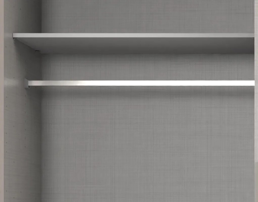 Šatníková skriňa so zrkadlami Düsseldorf, 225 cm, šedá sahara