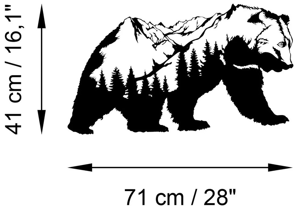 Nástenná kovová dekorácia Orso-1 čierna