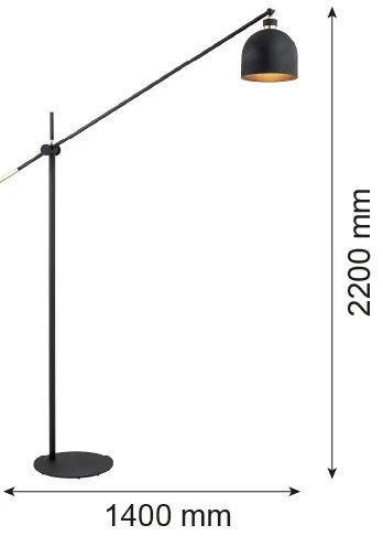 Argon 4735 - Stojacia lampa DETROIT 1xE27/15W/230V čierna