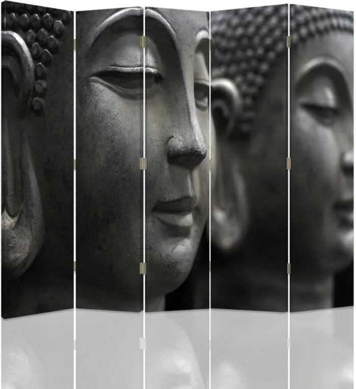 CARO Paraván - Buddha 7 | päťdielny | obojstranný 180x150 cm