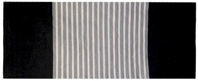Koberec behúň pruhovaný 70x170cm čierny