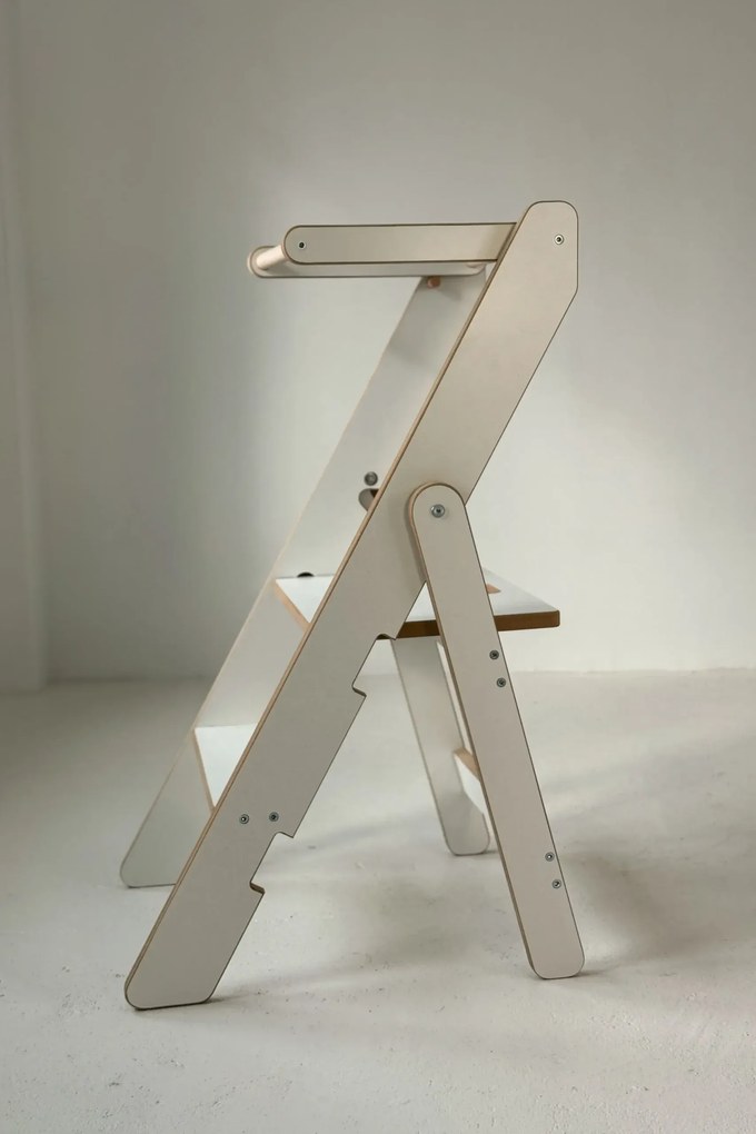 Učiaci montessori detská veža skladacia biela