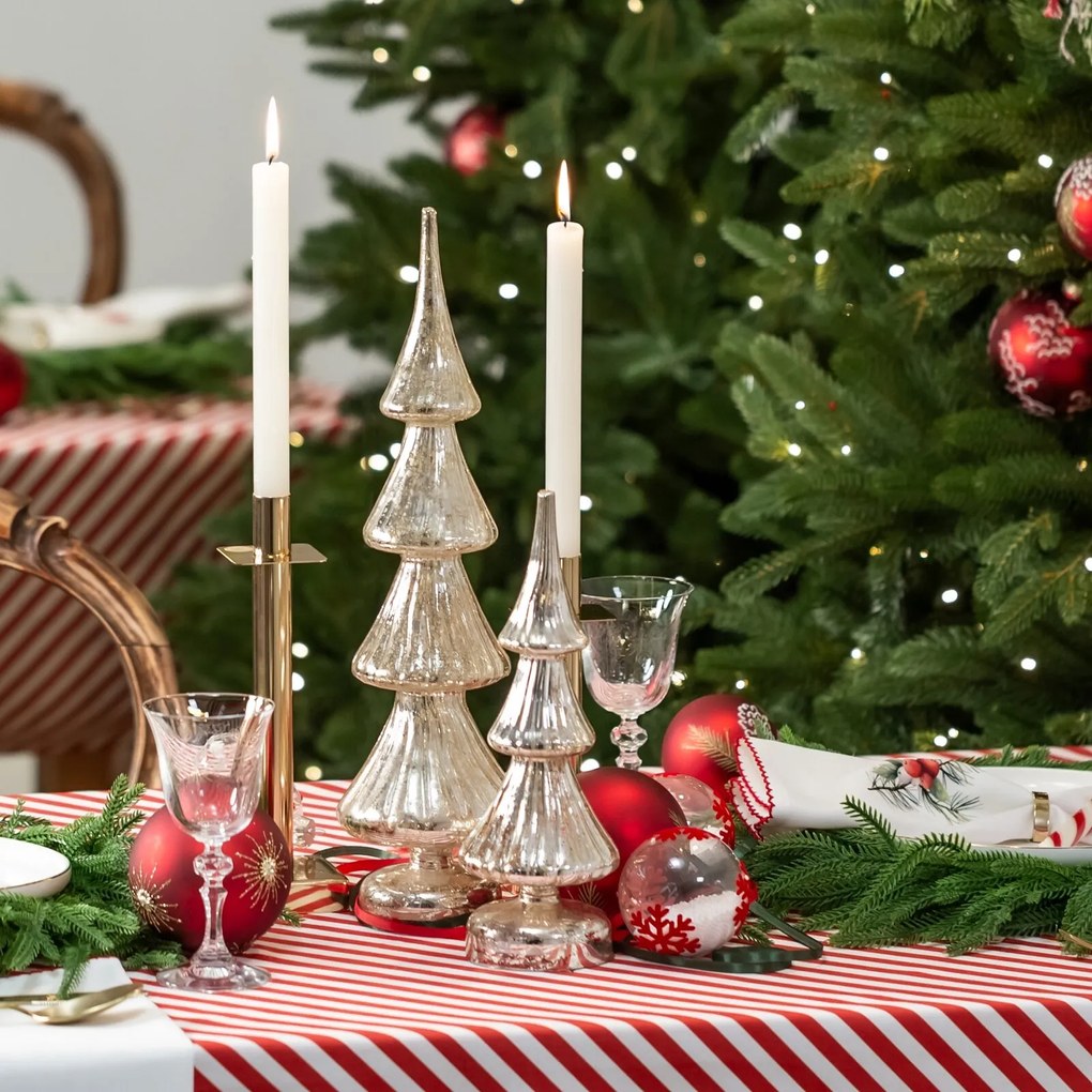 DEKORAČNÁ SOŠKA LED 12X45 CM STRIEBORNÁ