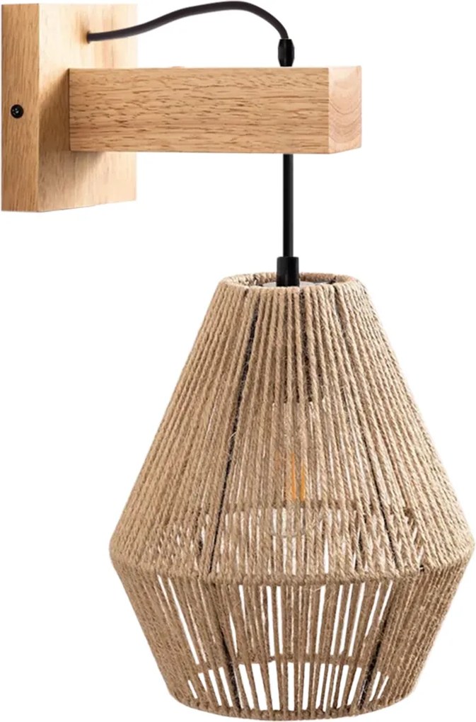 Toolight Toolight, Wood nástenné svietidlo 1xE27 APP1149-1W, hnedá, OSW-01402