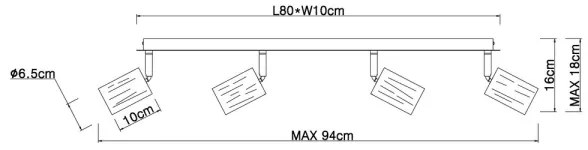 Globo 54032-4 - Bodové svietidlo JOSEBA 4xE27/60W/230V