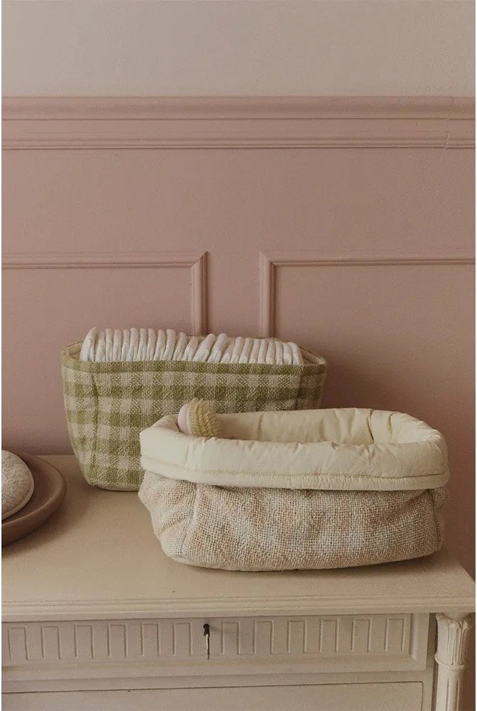 Svetlozelený látkový detský kôš na hračky 30x20x20 cm Swan Matcha – Lorena Canals