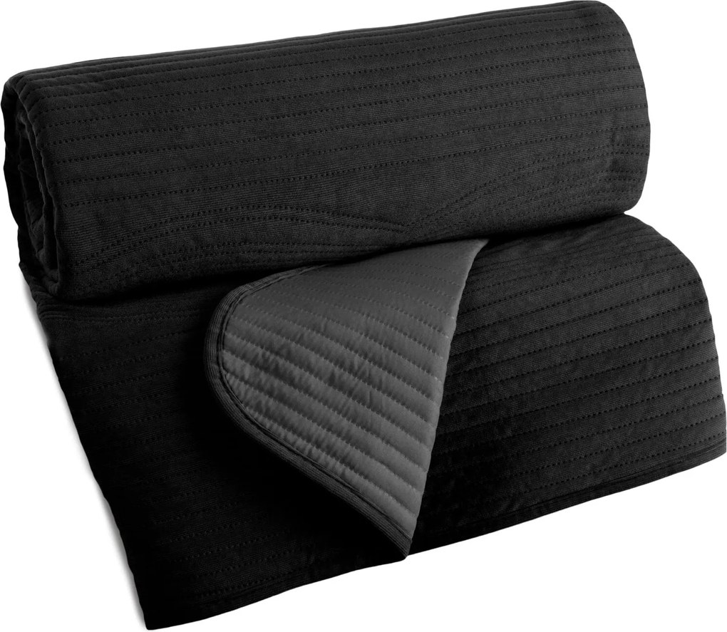 PREHOZ NA POSTEĽ VELVET2 220X240 CM ČIERNY