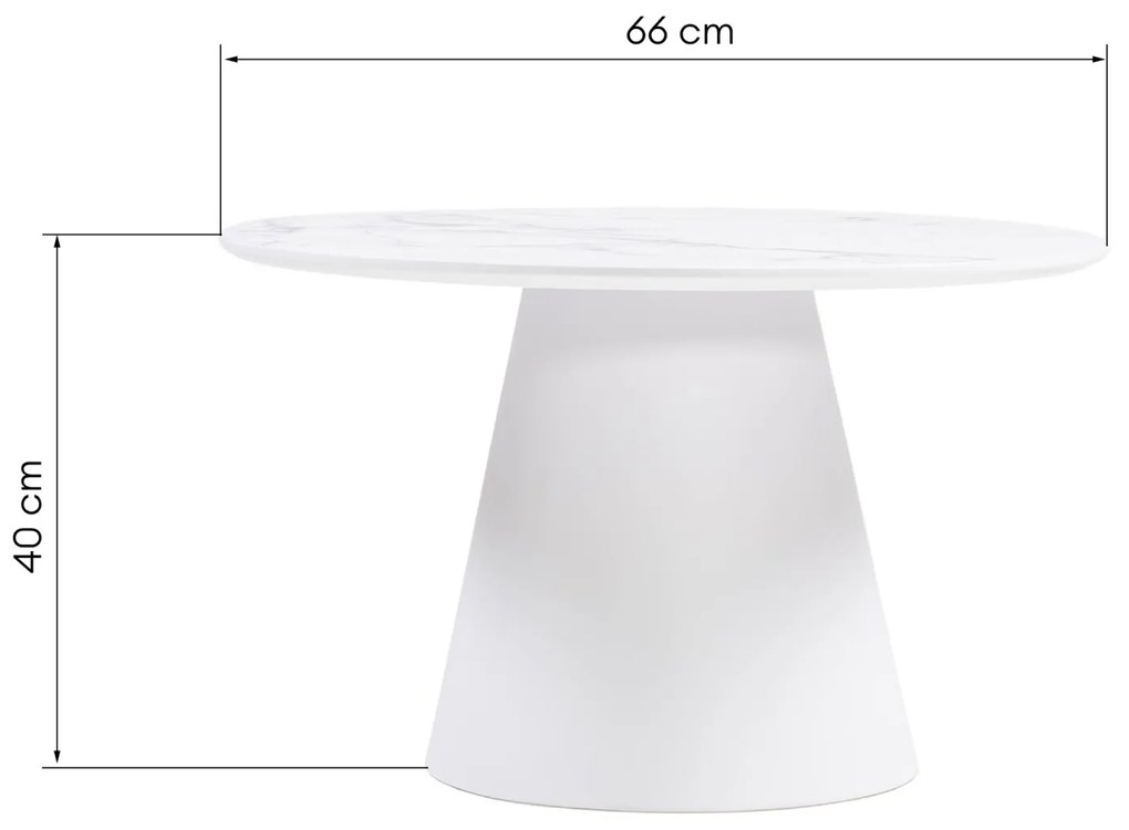 Konferenční stolek Margos 66 cm bílý/mramor II