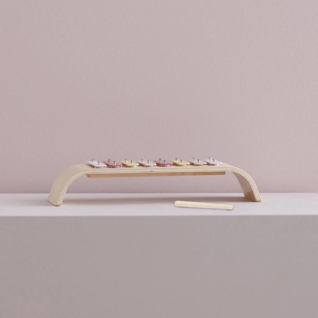 Dizajnový drevený xylofón KIDS CONCEPT ružový