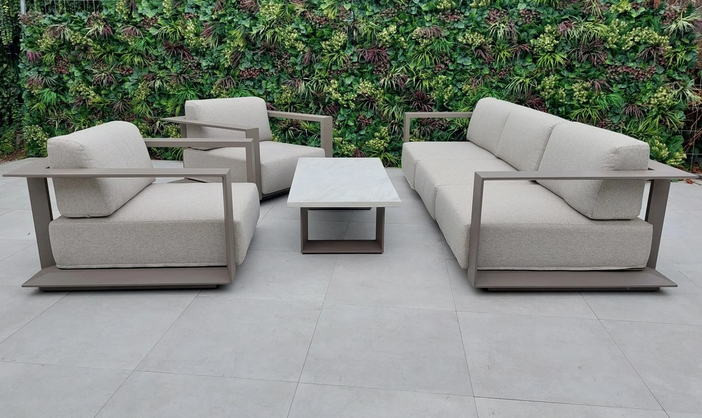 Hliníková sedacia súprava ACADIA sivohnedá