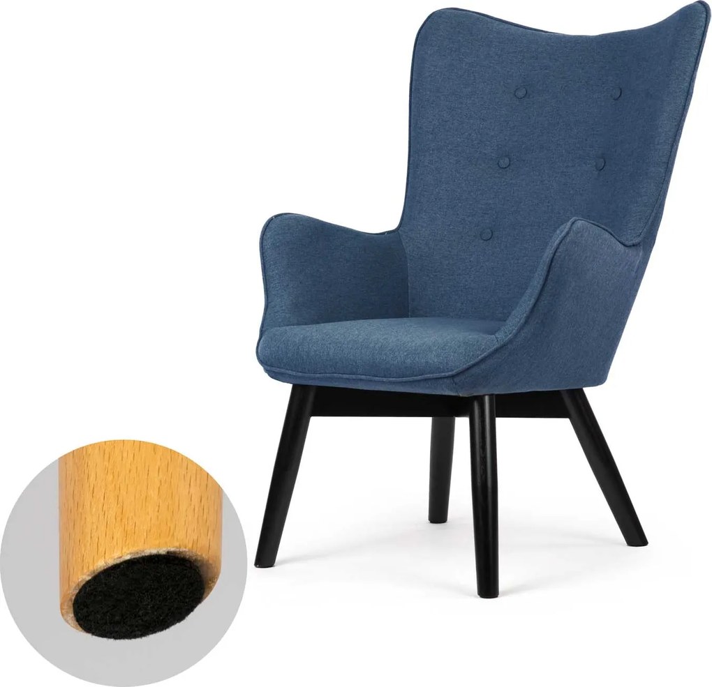 SOFOTEL Kreslo s opierkou na ruky a podnožkou Norse 2045 - modré