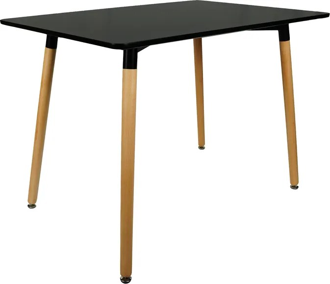 AKCE Čierny jedálenský stôl BERGEN 140x80 cm II. akosť