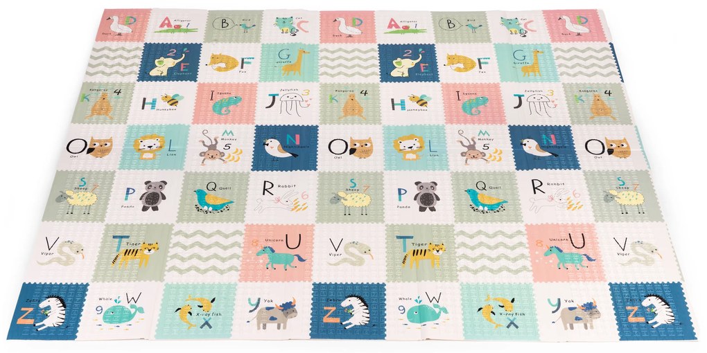 Penová podložka pre deti 200 x 180 cm, Abeceda, ECOTOYS