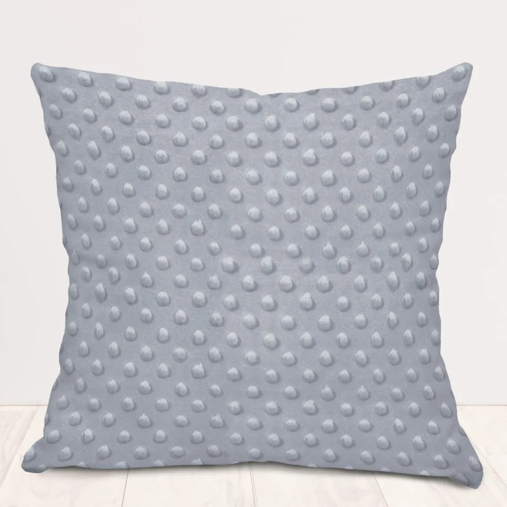 Biante Detská obliečka na vankúš Minky 3D bodky MKP-050 Striebornosivá 35 x 45 cm