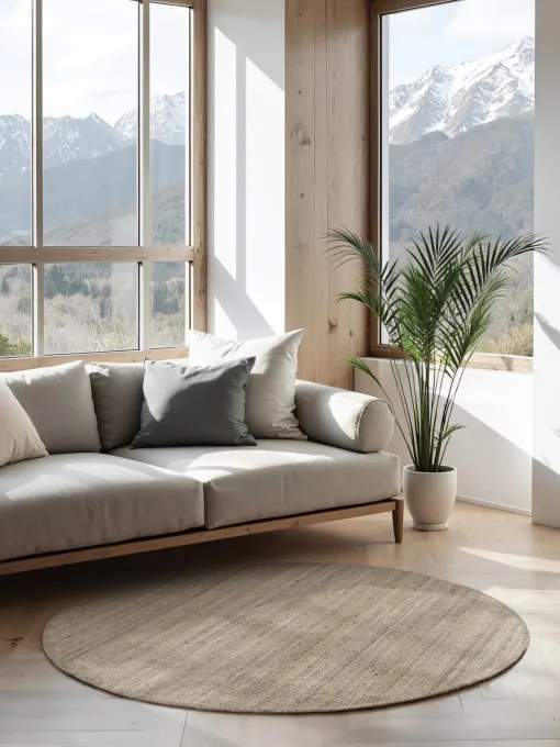 Koberec Hanse Home Bouclé Jaipur naturálny / sivý / hnedý kruh
