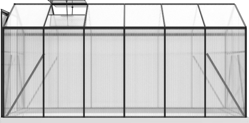 Skleník so základňou BestBerg BBGH‑1206B / 7,05 m² / 371 × 190 × 194 cm / čierna