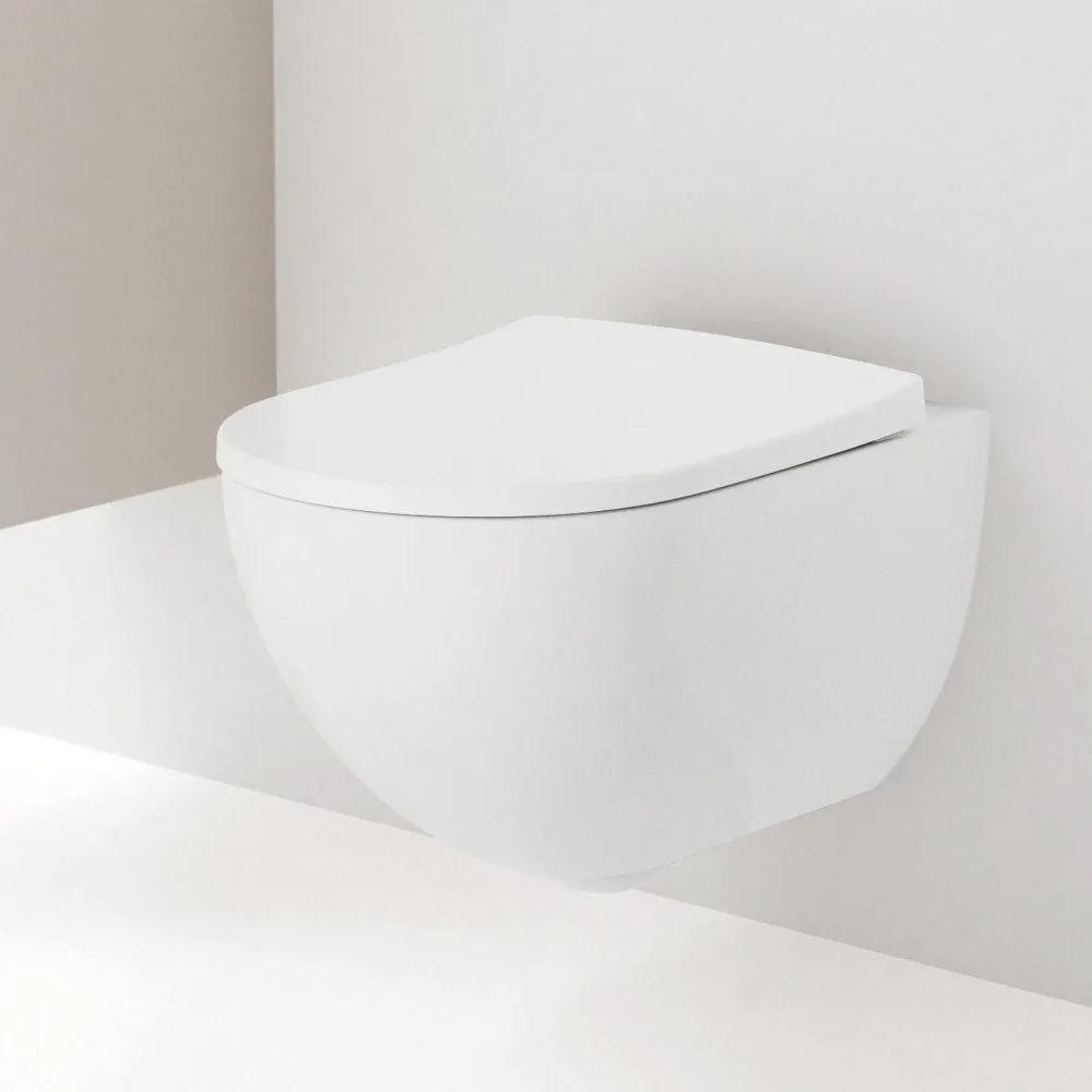 GEBERIT Acanto závesné WC Rimfree (bez splachovacieho kruhu) s hlbokým splachovaním, 350 x 510 mm, biela, s povrchom KeraTect, 500.600.01.8