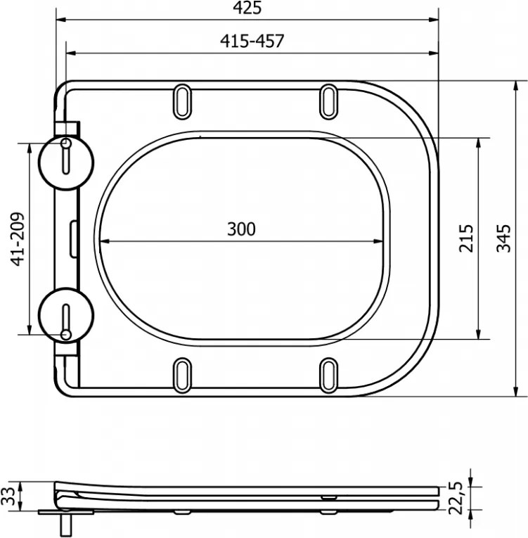 Mexen Teo, slim WC doska s pomalým dopadom, duroplast, čierna lesklá, 39851085