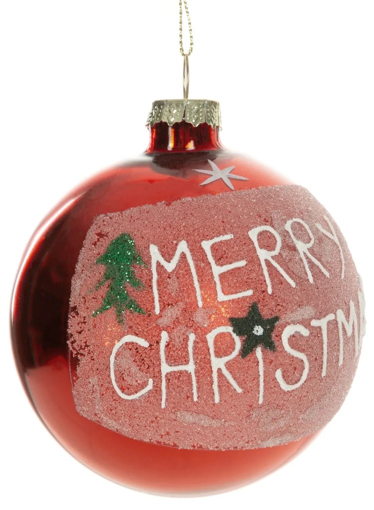 SKLENENÁ VIANOČNÁ BANKA NA STROMČEK SADA 4 KS (FI) 8 CM VZOROVANÁ