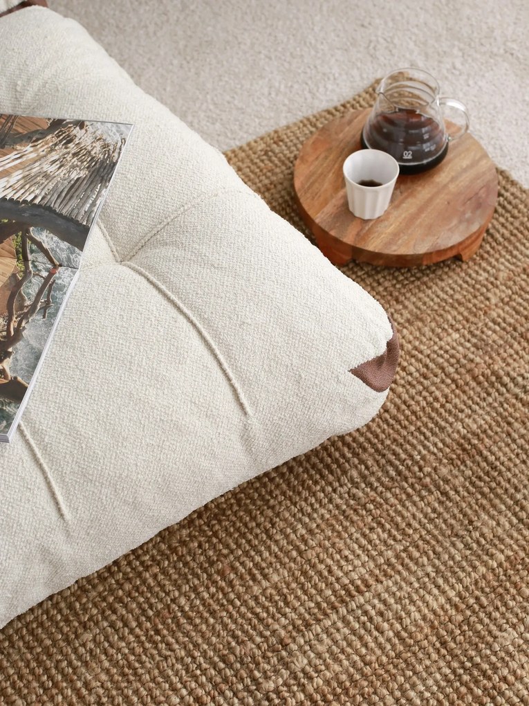 Dvojmiestna čalúdená rozkladacia pohovka Kadife Teddy krémová