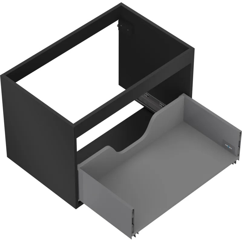 Mexen Box-A, závesná skrinka 70 cm, 1 zásuvka, čierna matná, 91AX0-0700-470-1-71