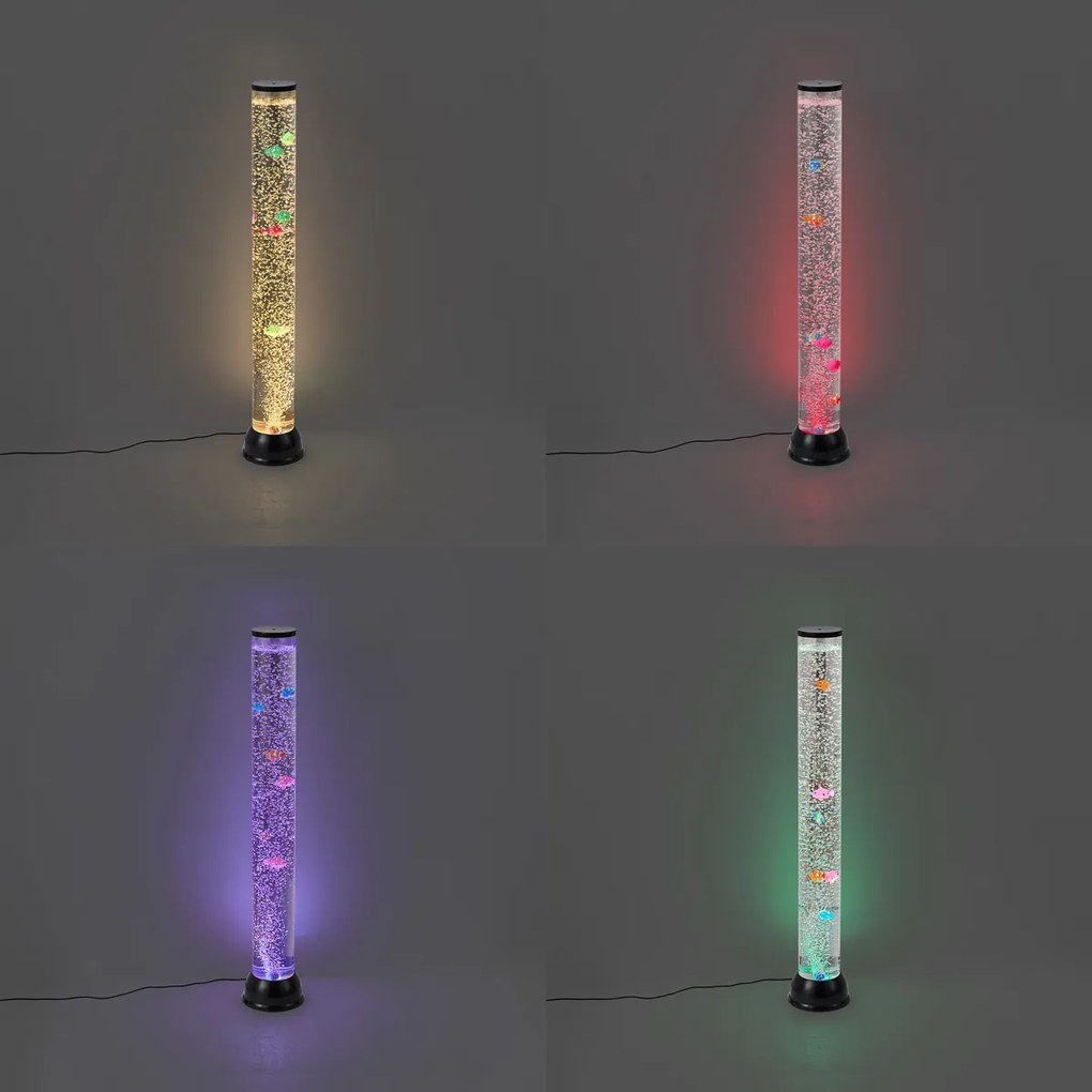 Bublinková trubica čierna 90 cm vrátane LED RGB - Zoop