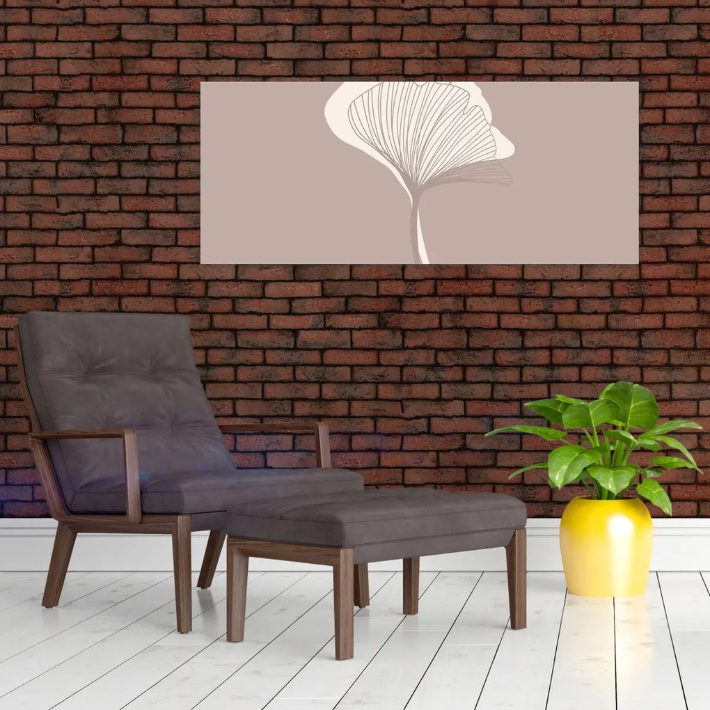 Obraz - Béžové listy N⁰3 (120x50 cm)