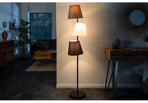 Stojaca lampa 39674 Levels 163cm Čierna, Šedá, Biela  - Komfort-nábytok