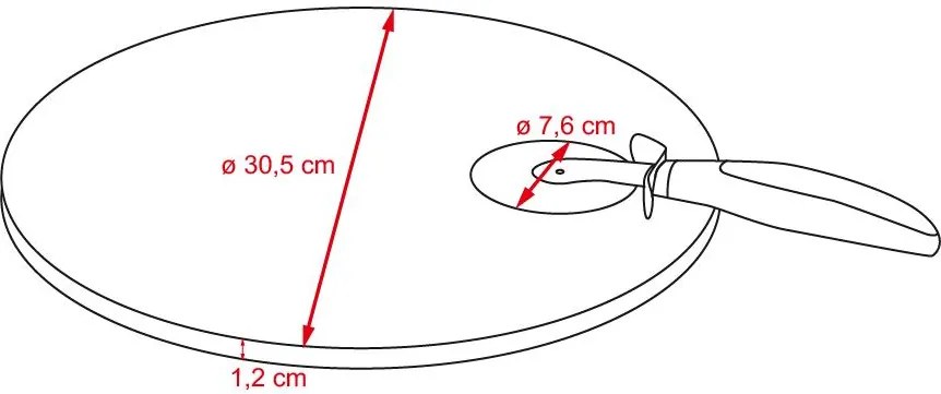 Kameň na pizzu + nôž SALVATORE
