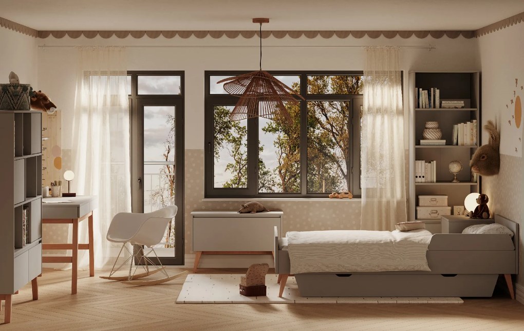 Pinio Sivá detská postieľka Swing - 140 x 70 cm (3v1)