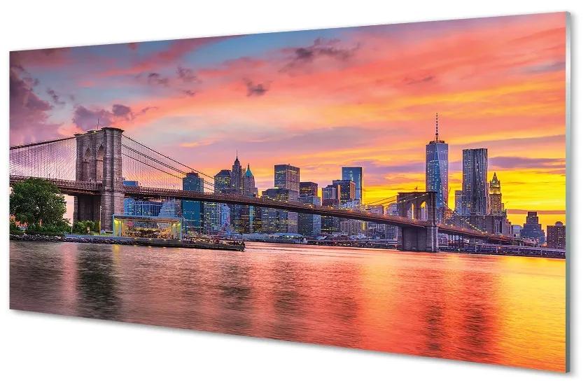 Sklenený obraz most sunrise 125x50 cm