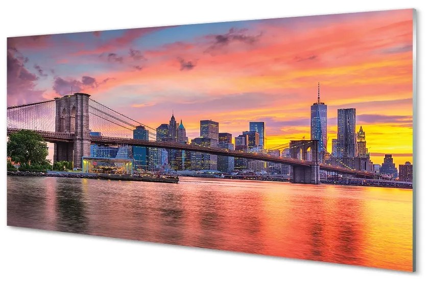 Sklenený obraz most sunrise 140x70cm