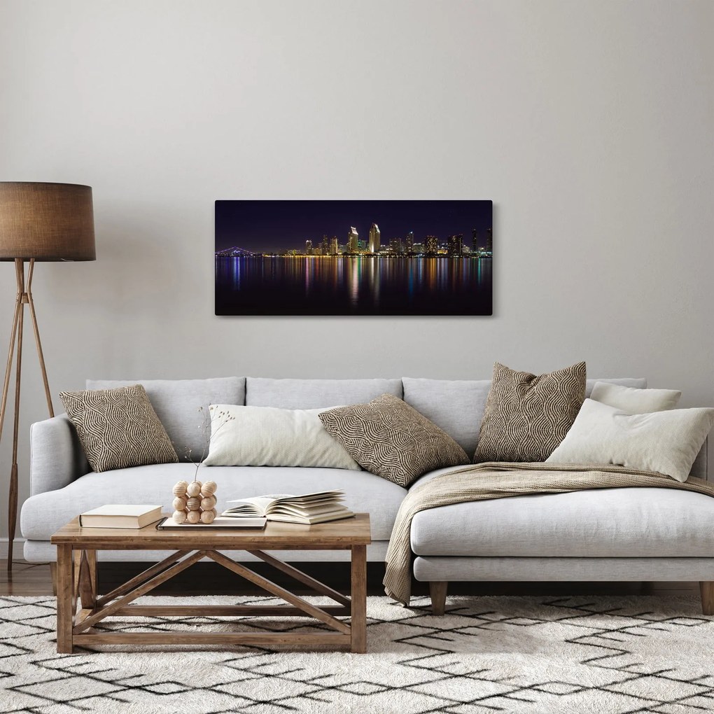Obraz nočného mesta (120x50 cm)