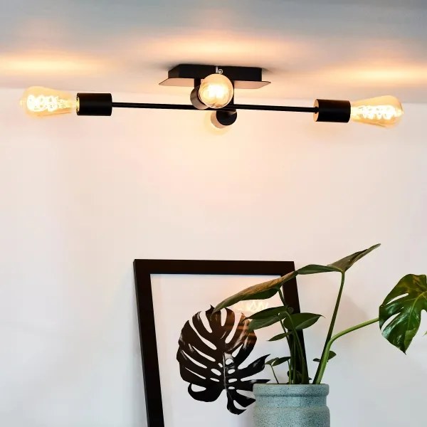 Lucide 21118/04/30 - Prisadený luster LESTER 4xE27/40W/230V čierny