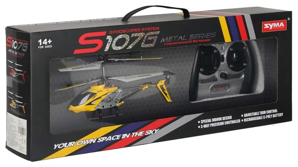 KIK RC vrtuľník SYMA S107G Metal Series, žltý hliníkový s gyroskopom
