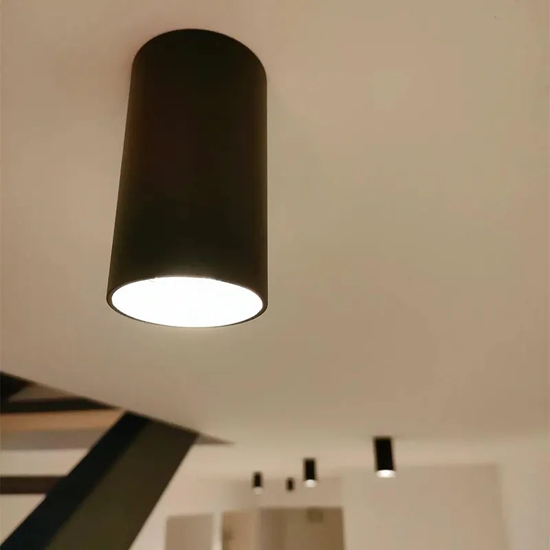 Sada 4 moderných prisadených bodových svetiel čierna 5,5 cm GU10 50 mm - Tuba