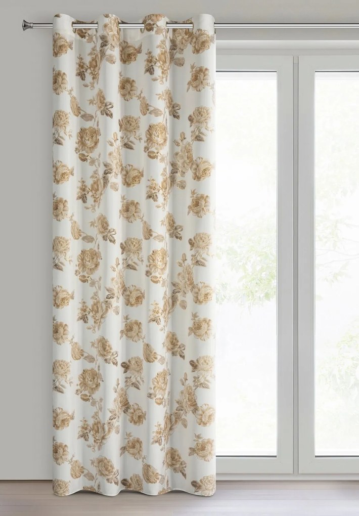 ZÁVES NA KRÚŽKOCH AVANI 140X250 CM KVETY