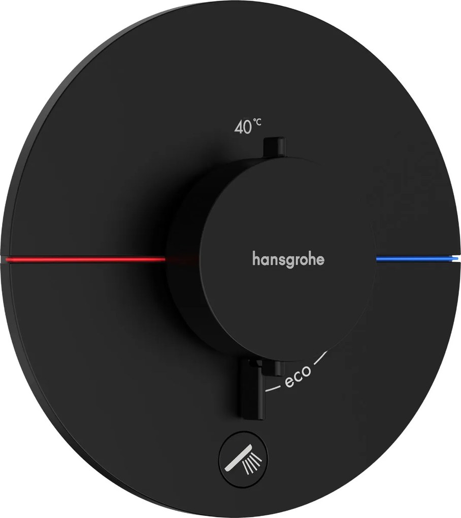 Hansgrohe ShowerSelect Comfort S, termostat pod omietku pre 1 spotrebič a ďalší výtok, čierna matná, HAN-15562670
